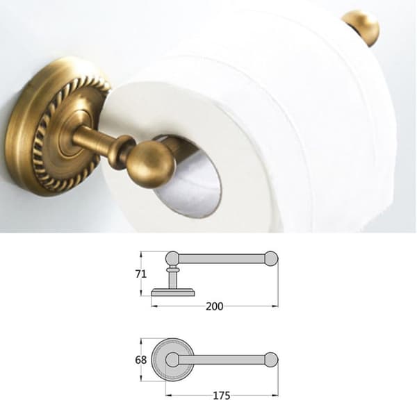 Pappershanddukshållare - Koppar - 175mm - Hålmontering