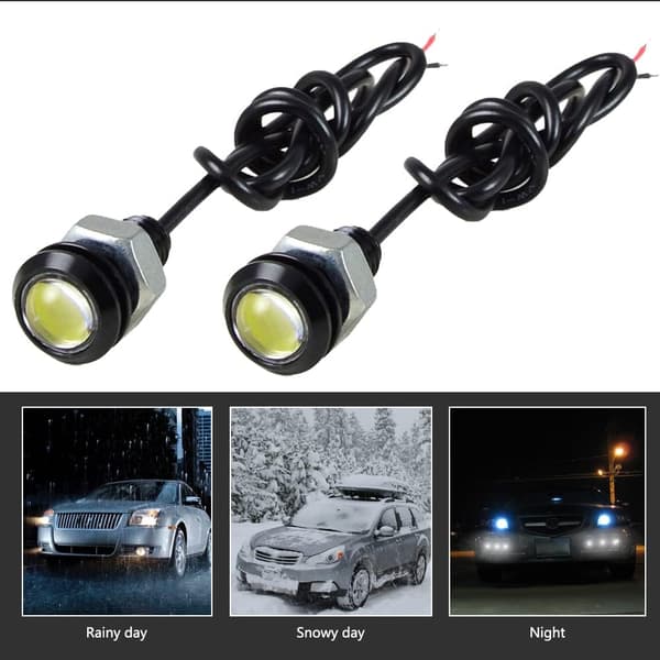 10 STK (12V, Hvid) 18mm Eagle Eye LED-lys 9W DRL Kørelys