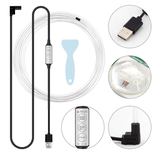 Bil farverigt koldt lys USB ledningsfrit lysende lampe