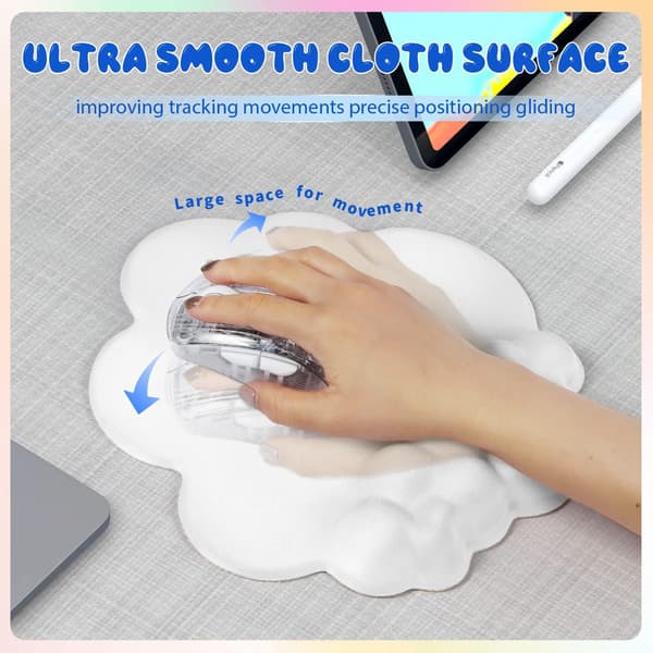 Sky musemåtte håndledsstøtte, ergonomisk musemåtte, skridsikker ba
