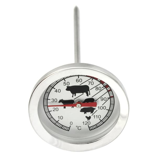 2x stektermometer rostfritt stål - 10 cm (002 stycken)