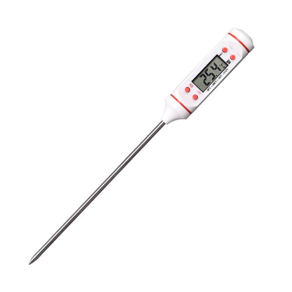 Grill-/stegetermometer med LCD-display hvid