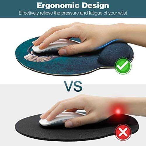 Ergonomisk musemåtte i ét stykke (blækmaling) med hukommelsesskum