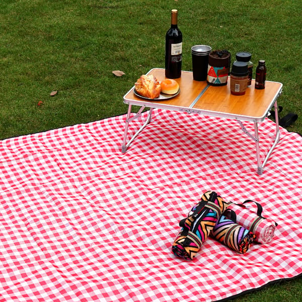 Rödrutig picknickfilt - 150 * 150 cm - Mois