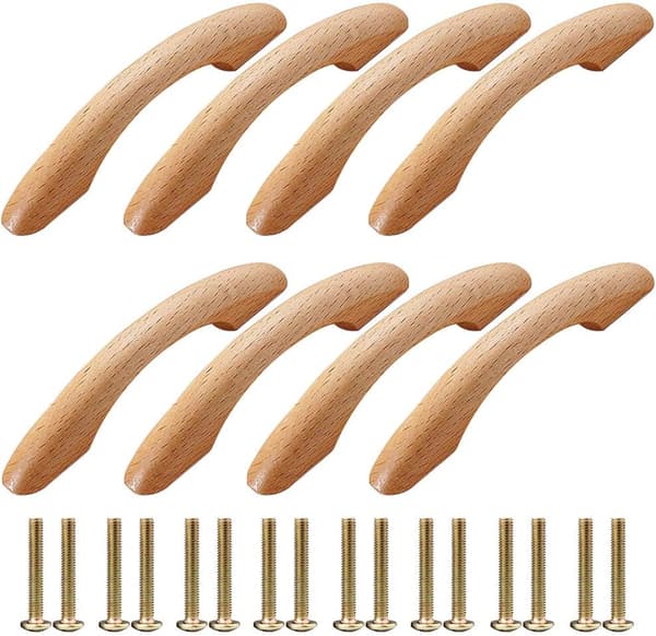 8 delar möbelhandtag i trä möbelhandtag dörrknopp handtag