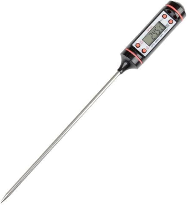 Grill-/stegetermometer med LCD-display, sort