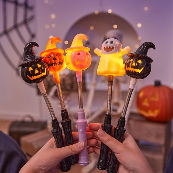 Halloweenpynt: græskar og spøgelseslys (5 stk.)