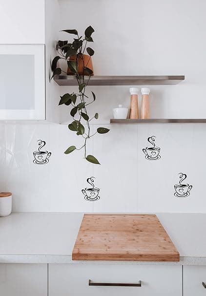 Väggdekorationer för café, te, kaffe, koppar, konst, vinyl, de