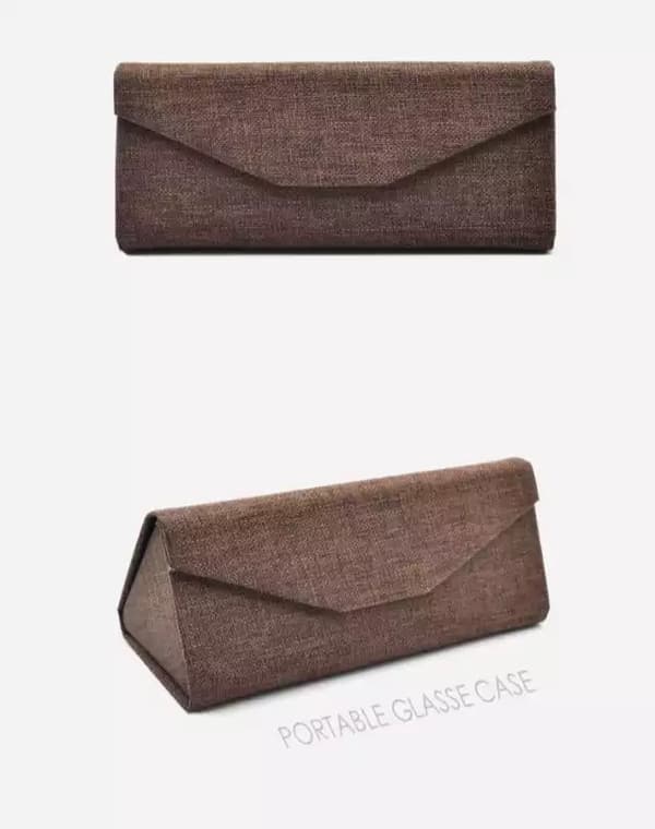 Mørkebrunt linned - Brilleetui Kvinder Designer Hard Case til