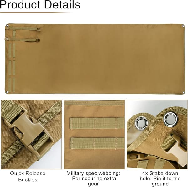 Picnicmåtte, velegnet til campingture — 75 cm x 2 m (sort)