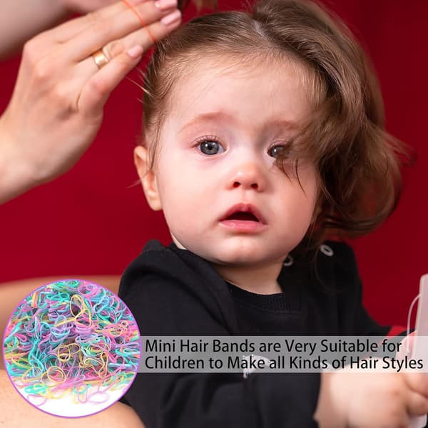 500 Stykker Flerfarvede Mini Elastikker, Gummibånd Bløde Elastikker til Børnehår, Små Dreadlocks,