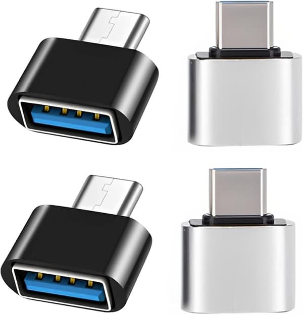 USB C til USB-adapter (4-pak), OTG USB C til USB-adapter, USB hun til USB C han kompatibel med MacBook Pro, Sams