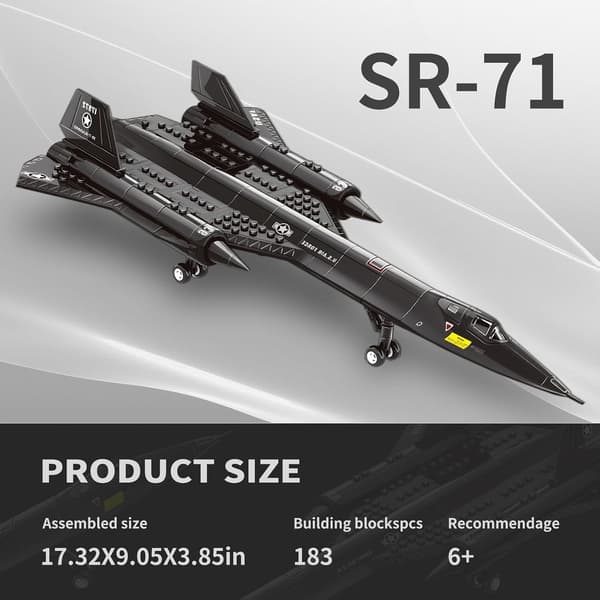 SR-71 stridsflygplan byggsats, lämplig för 8-14-åringar