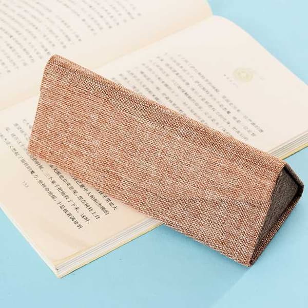 Mørkebrunt linned - Brilleetui Kvinder Designer Hard Case til