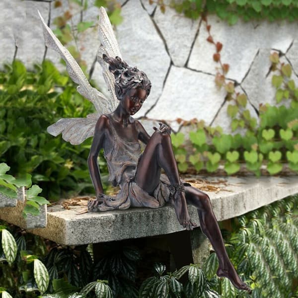 Fe statue engel skulptur engel pixie håndværk havefigur