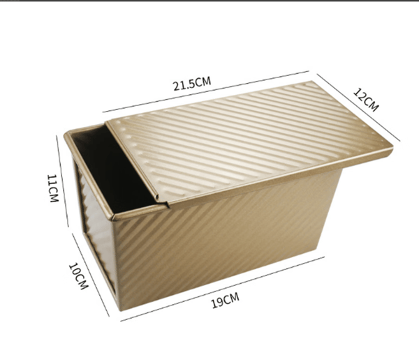 Pullman brødform med låg til bølget brød med låg, sort (21,5 x 12 x 11 cm)