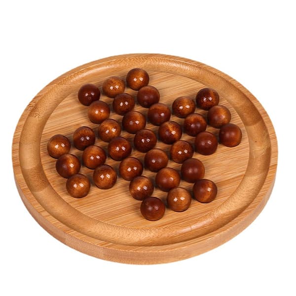 Træ Solitaire Spil Klassisk Marmor Tankespil Brætspil Puslespil