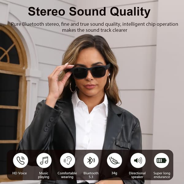 Smarte briller - Bluetooth-forbindelse - opkald, musikafspilning