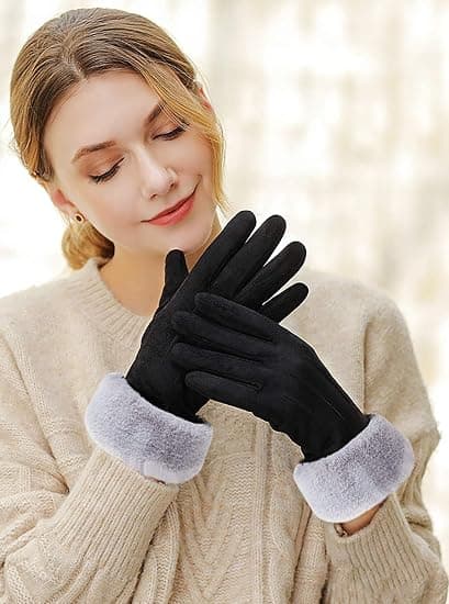 Handsker damer efterår og vinter touchskærm plus fløjlskrig
