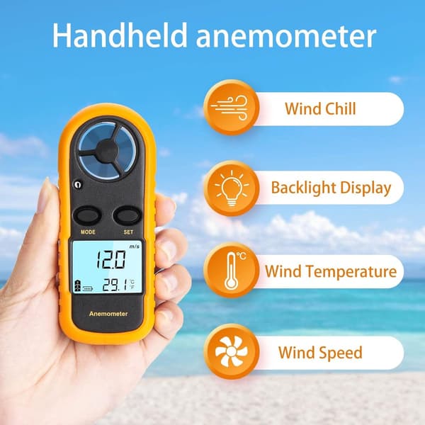 Anemometer - Håndanemometer - Digitalt Anemometer, Fiskeri,