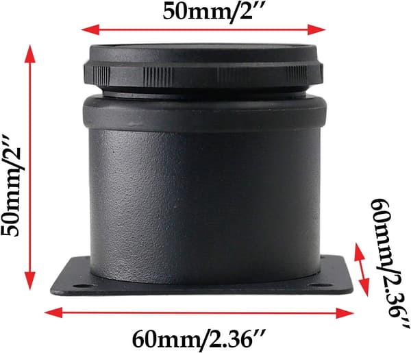 4-delt sæt justerbare møbelben i rustfrit stål, 2 tommer, sort | 2 tommer i diameter