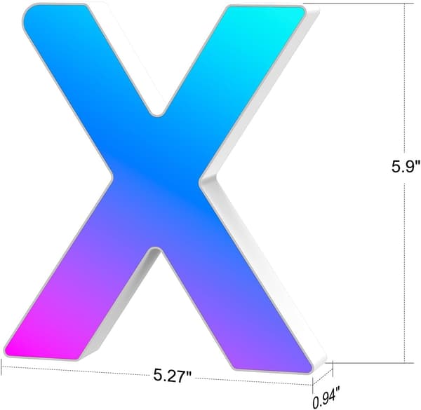 Lysende bogstaver LED-lys bogstaver-X (15 cm)