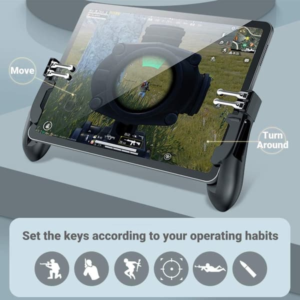 PUBG Gamepad til iPad Tablet Controller 4 Triggere Gamepad Joystick med Roterende Stand til Android iOS Tablet med