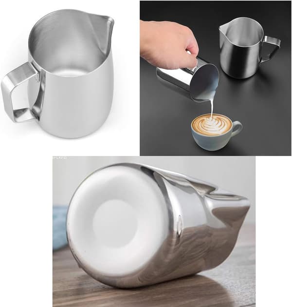 Latte Art Cup - Mjölkskummare - Rostfritt Stål - 350 ml - Gr