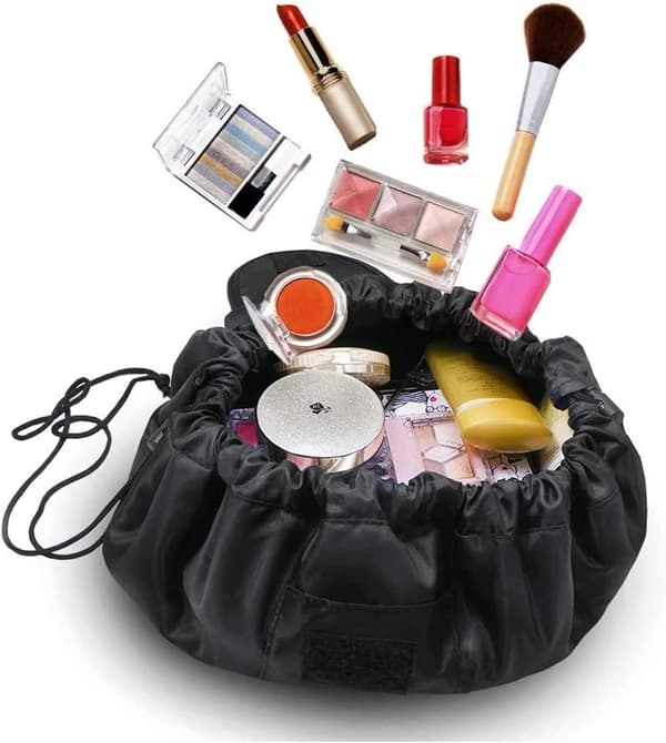 Toilettaske 48*48 cm (sort), makeuptaske, et-trins snøre