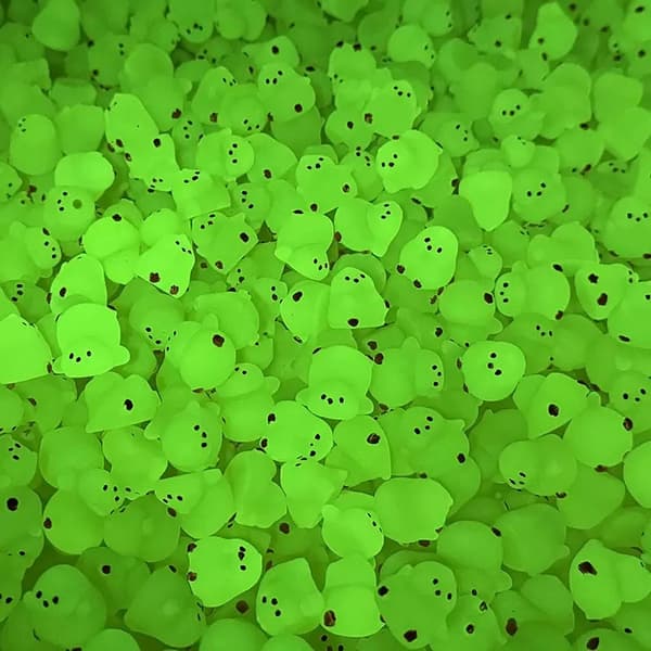 100 Mini Harpiks Kyllingefigurer | Glød-i-mørke