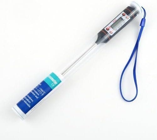 Grill-/stegetermometer med LCD-display, sort