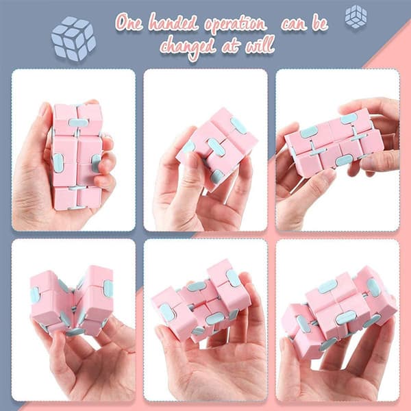 Infinity Cube Fidget Legetøj Stressaflastende Fidgeting Spil (4-pak)