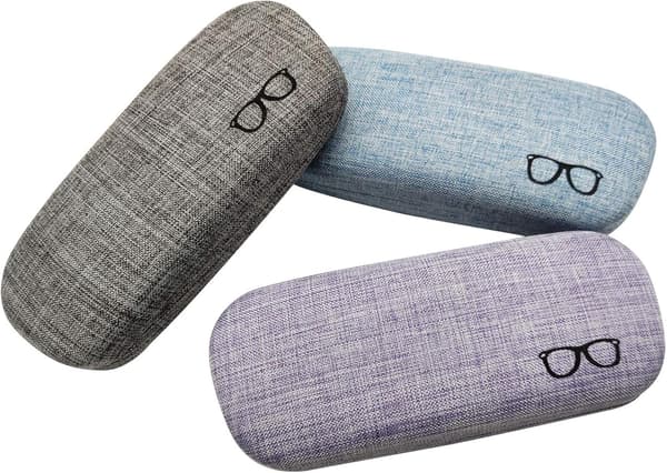 3-pack hårt linneglasögonfodral, stort glasögonfodral, koncist