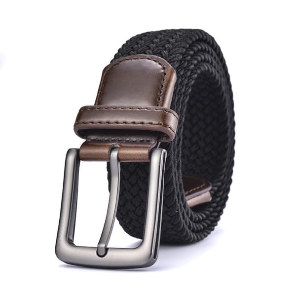 Herrbälte 2-pack, Herrstretch flätat nätbälte för casual
