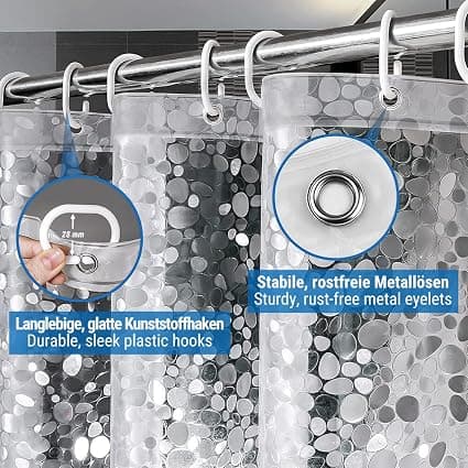 Duschdraperi Vattentätt Mögelresistent 180x180 Plast T