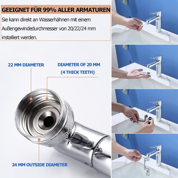 1440° vridbar kranluftare, roterbar kranluftare med 2 sprayfunktioner