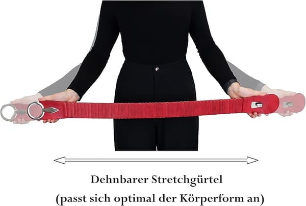 Elastiskt bälte för kvinnor, ca 6 cm brett med silverringspänne