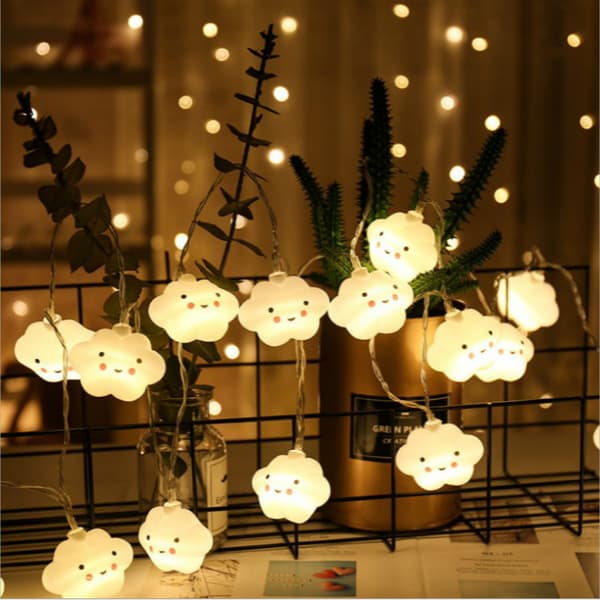 LED Kreativ Vit Moln Leende Moln Ljusslinga Barn