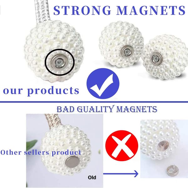 Magnetiske gardinclips, 6 stykker gardinclips, magnet