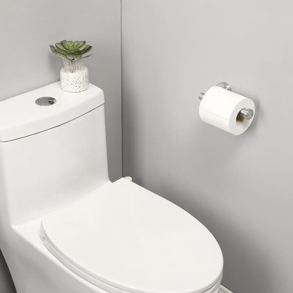 Toiletpapirholder - 16 cm - bor - rustfrit stål - børste