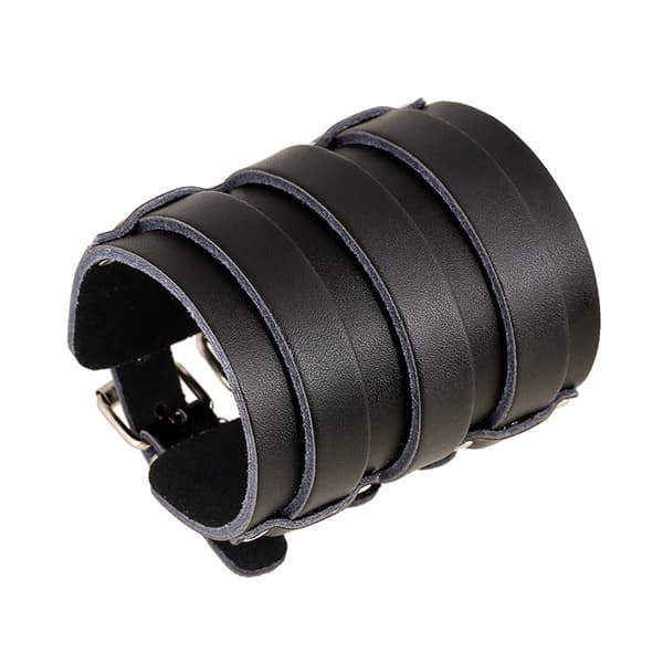 Herrläder Bred Trippelrem Manschett Omlott Handske Armband Spänne