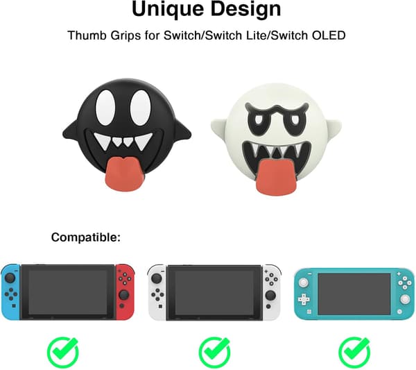 4 STK Switch Tommelfingergreb, Blødt Silikone Joystick Cover til Nintendo Switch/OLED/Switch Lite