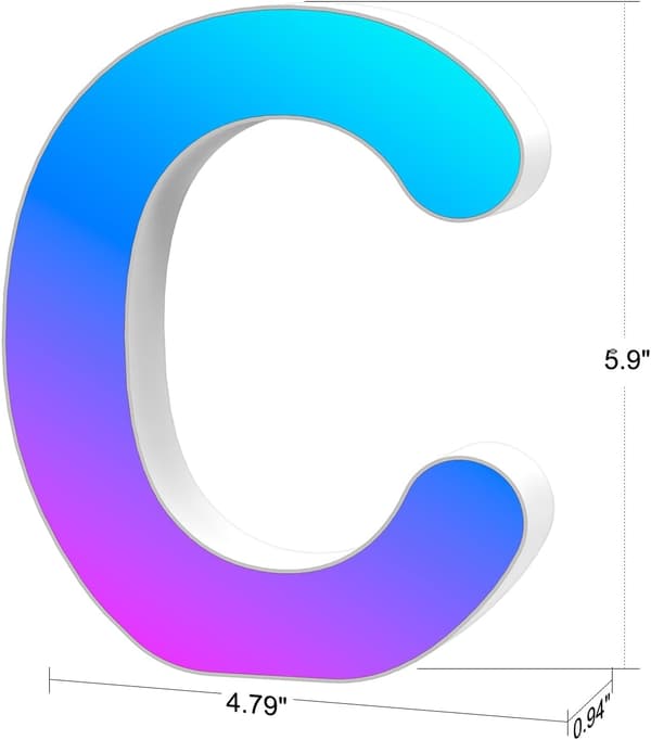 Lysande bokstäver LED-lampor Bokstäver-C (15cm)