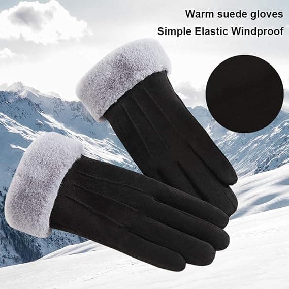 Handskar dam höst och vinter pekskärm plus sammet krig