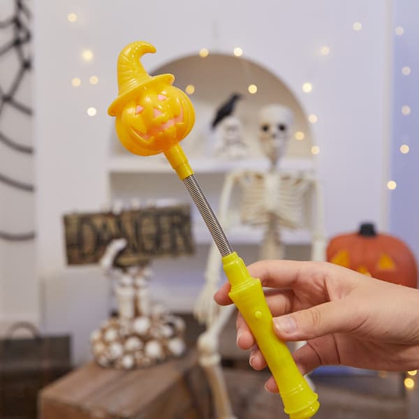 Halloweenpynt: græskar og spøgelseslys (5 stk.)
