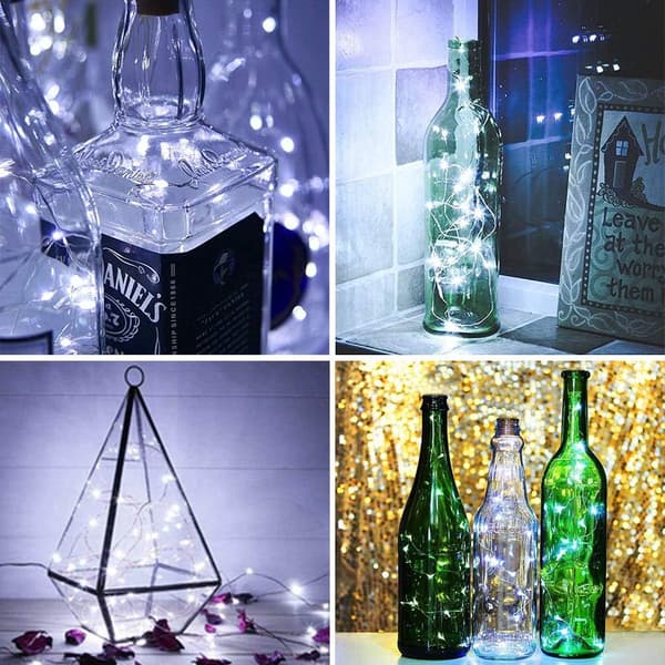 LED-vinflasklampor, (kallvit, 3-pack) USB-uppladdningsbar