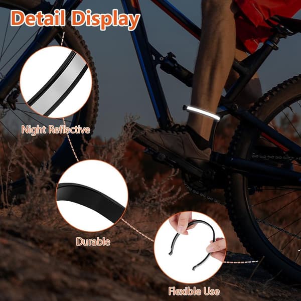 2 reflekterende cykelbukseclips og 2 reflekterende elastiske armbånd reflekterende lapper