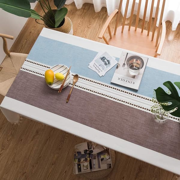140x180 cm Rektangulær Dug Country Chic Borddug Hør