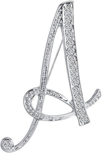 Brevbroschnålar Initial Rhinestone Brosch för kvinnor Handc
