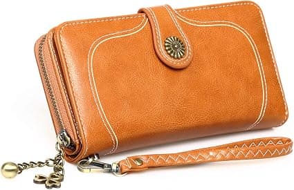 (Brun) Damplånbok Stor Kapacitet Damläderplånbok Elega